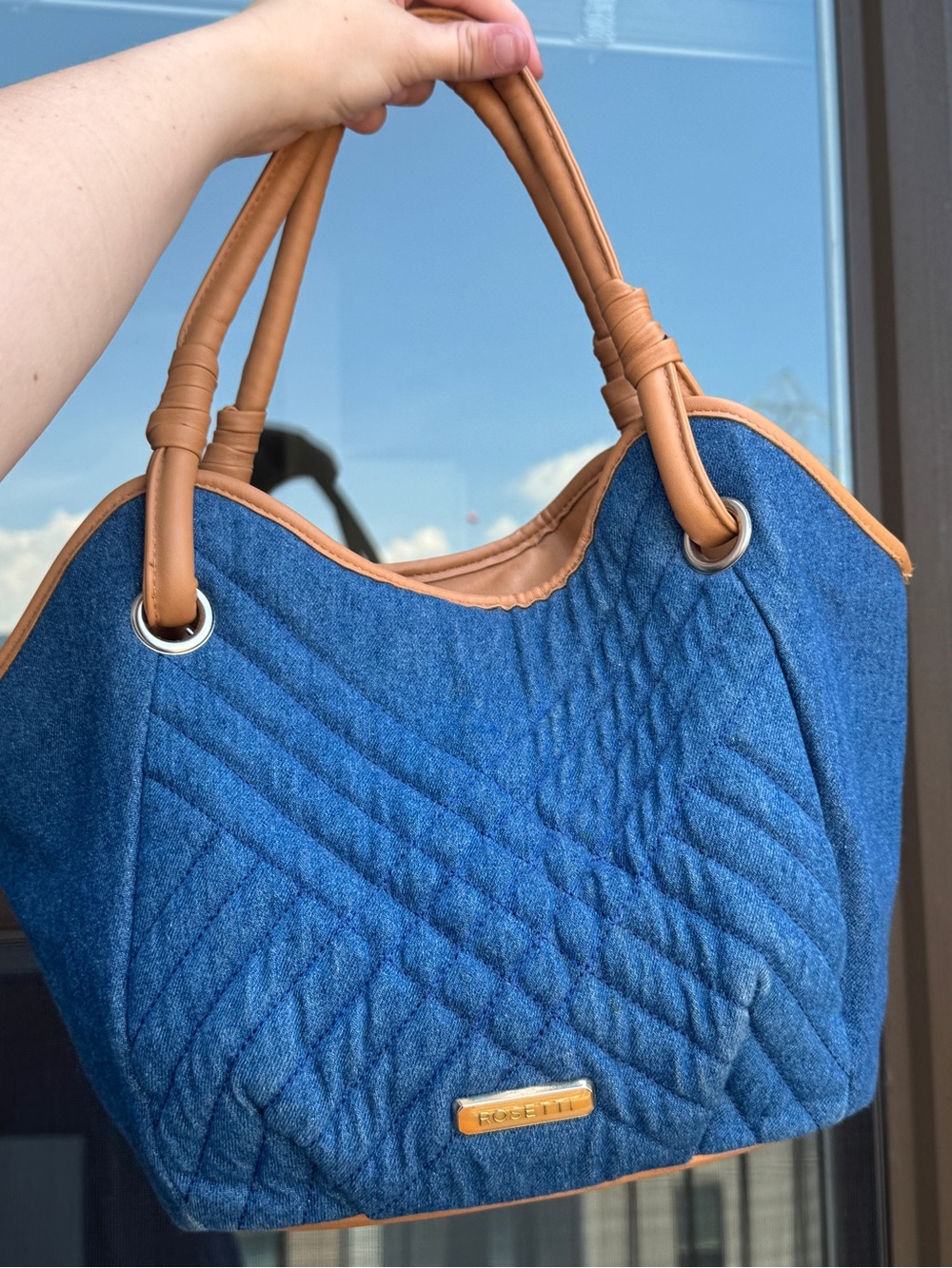 Rossetti Blue Denim Quilted Tote Bag